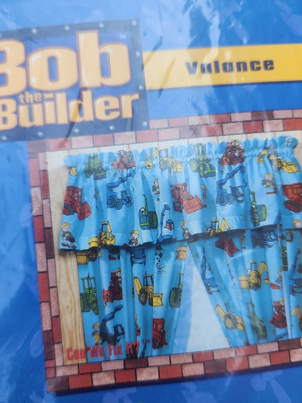NWT Bob the Builder 2001 Window Valance Curtain Sealed, Fits 36